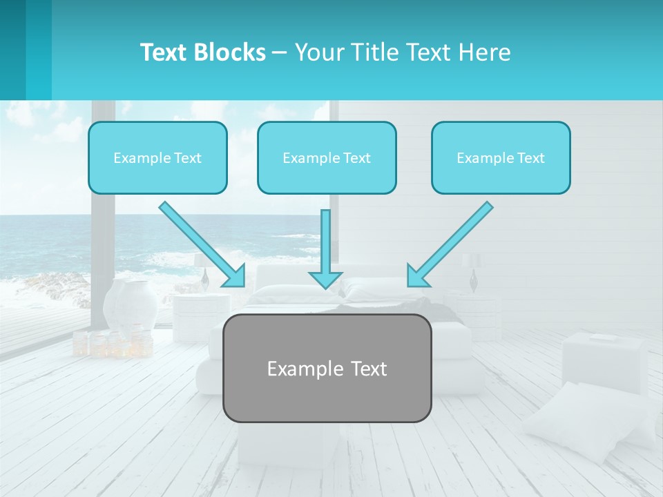 A Bedroom With A View Of The Ocean PowerPoint Template