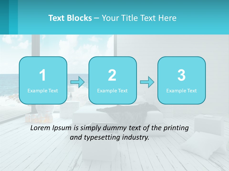 A Bedroom With A View Of The Ocean PowerPoint Template