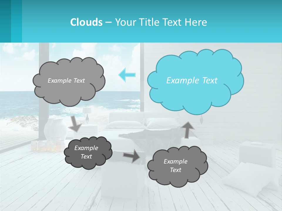 A Bedroom With A View Of The Ocean PowerPoint Template