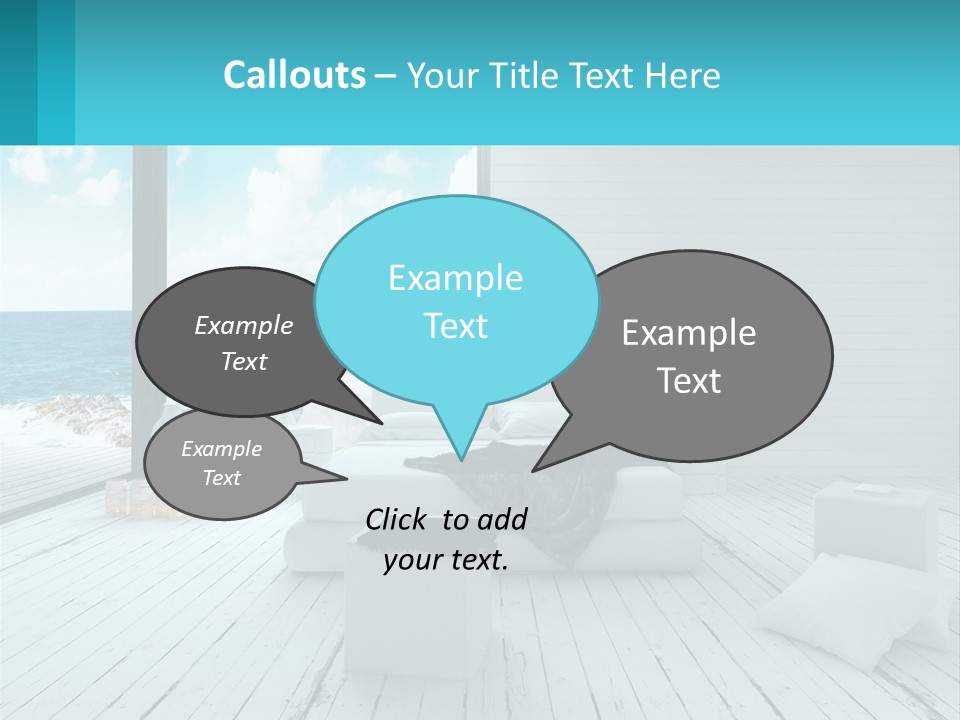 A Bedroom With A View Of The Ocean PowerPoint Template