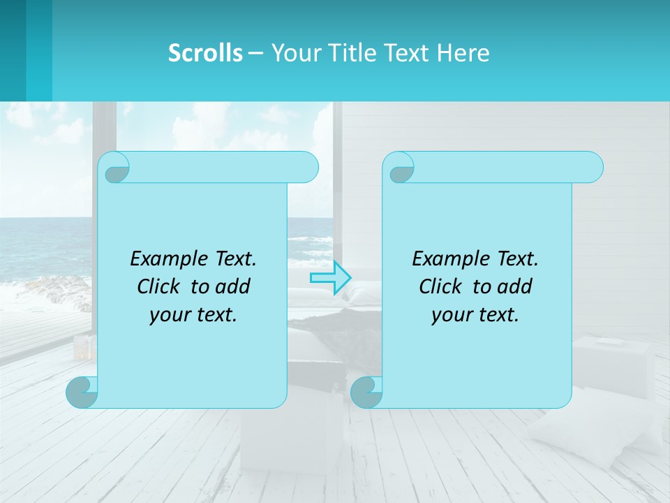 A Bedroom With A View Of The Ocean PowerPoint Template