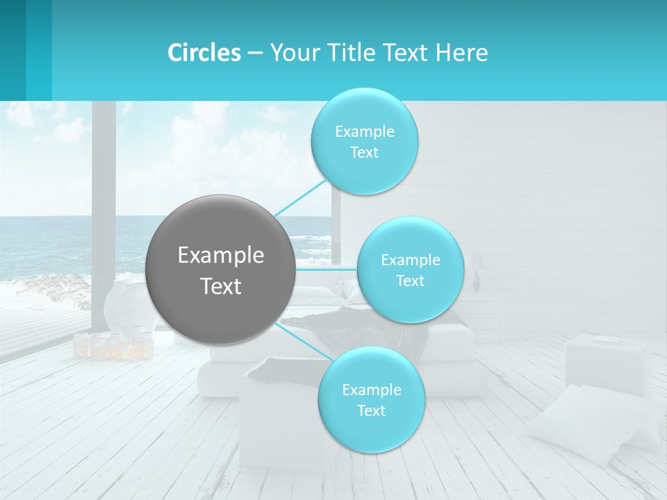 A Bedroom With A View Of The Ocean PowerPoint Template