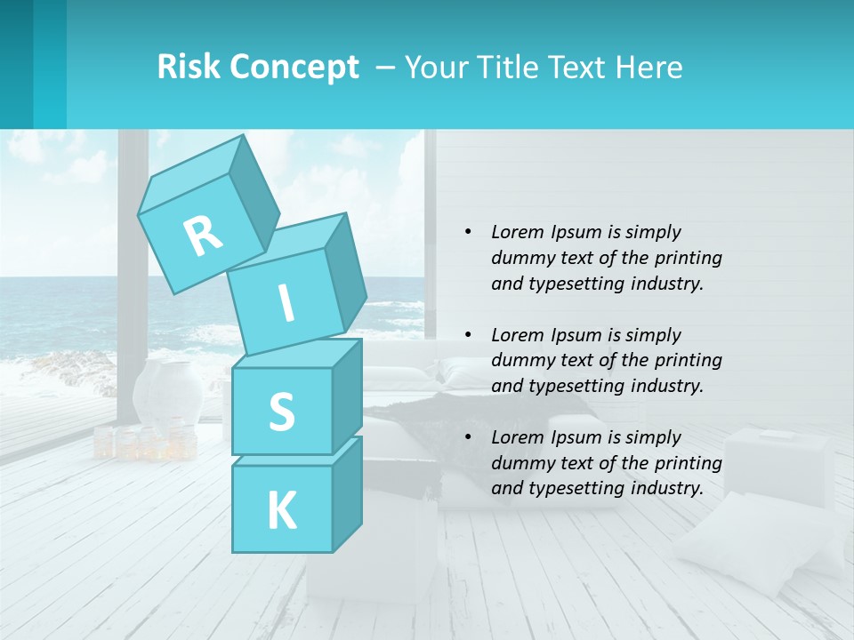 A Bedroom With A View Of The Ocean PowerPoint Template