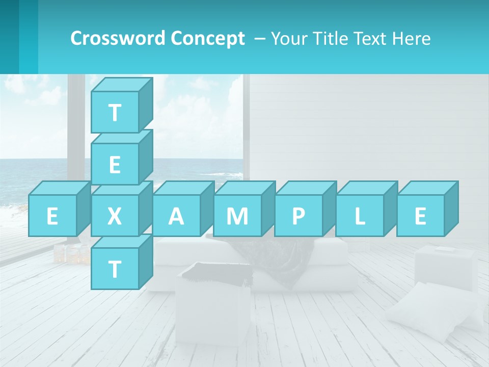 A Bedroom With A View Of The Ocean PowerPoint Template