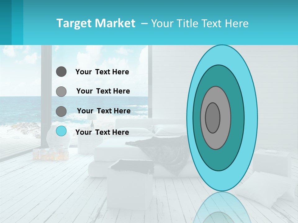 A Bedroom With A View Of The Ocean PowerPoint Template