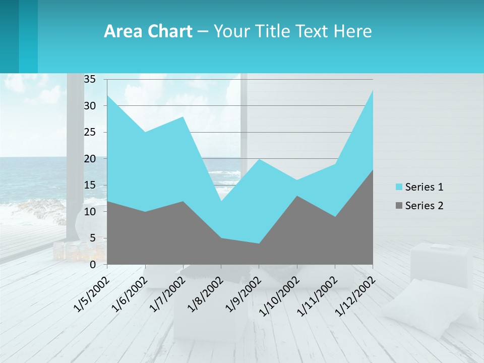 A Bedroom With A View Of The Ocean PowerPoint Template