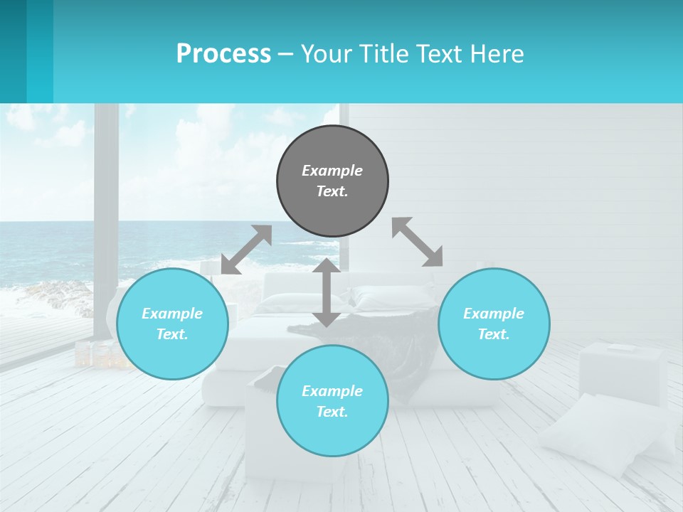 A Bedroom With A View Of The Ocean PowerPoint Template
