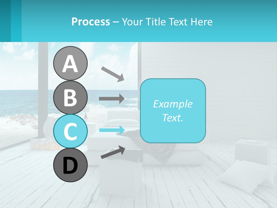 A Bedroom With A View Of The Ocean PowerPoint Template