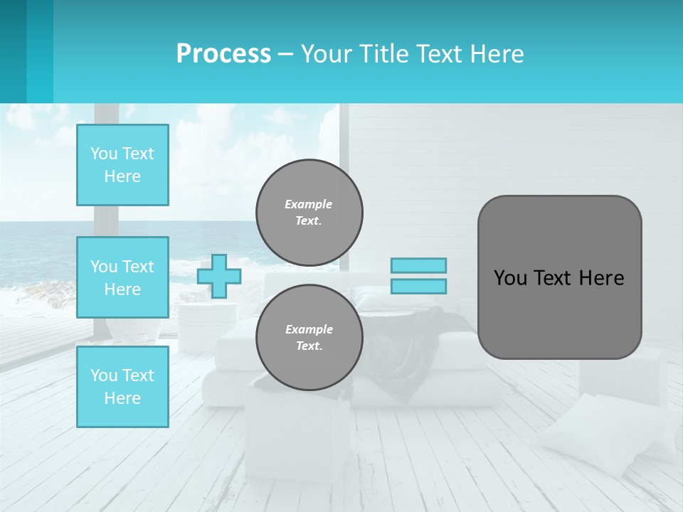 A Bedroom With A View Of The Ocean PowerPoint Template