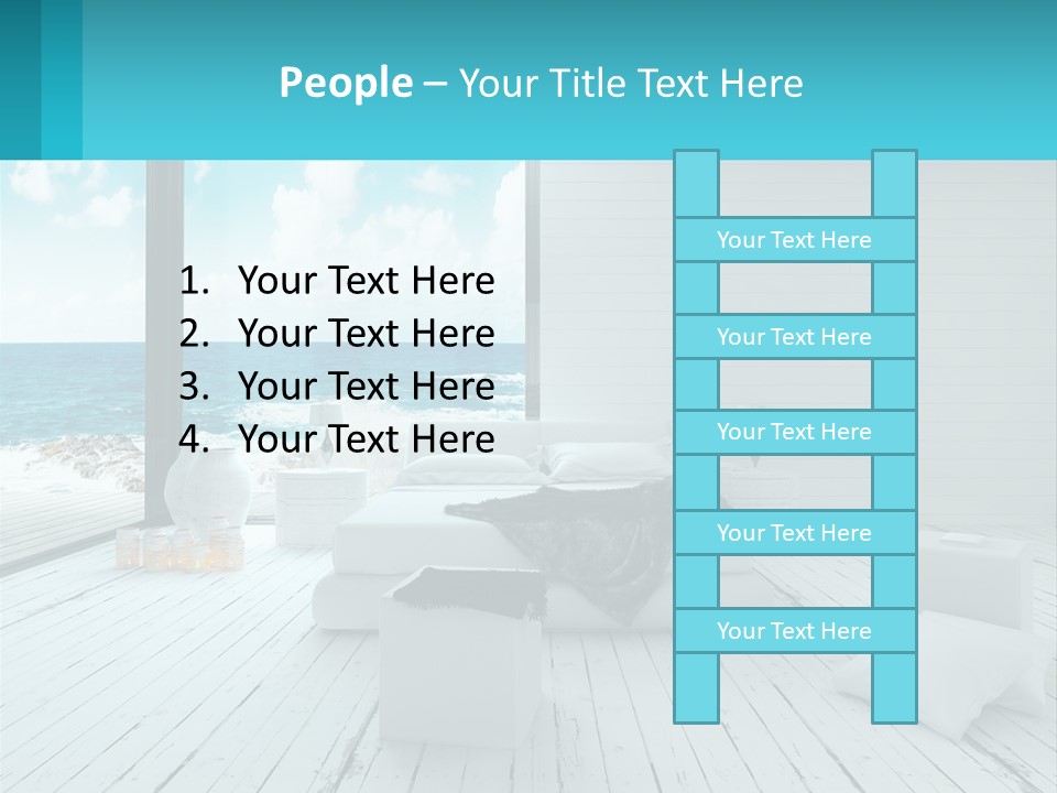 A Bedroom With A View Of The Ocean PowerPoint Template
