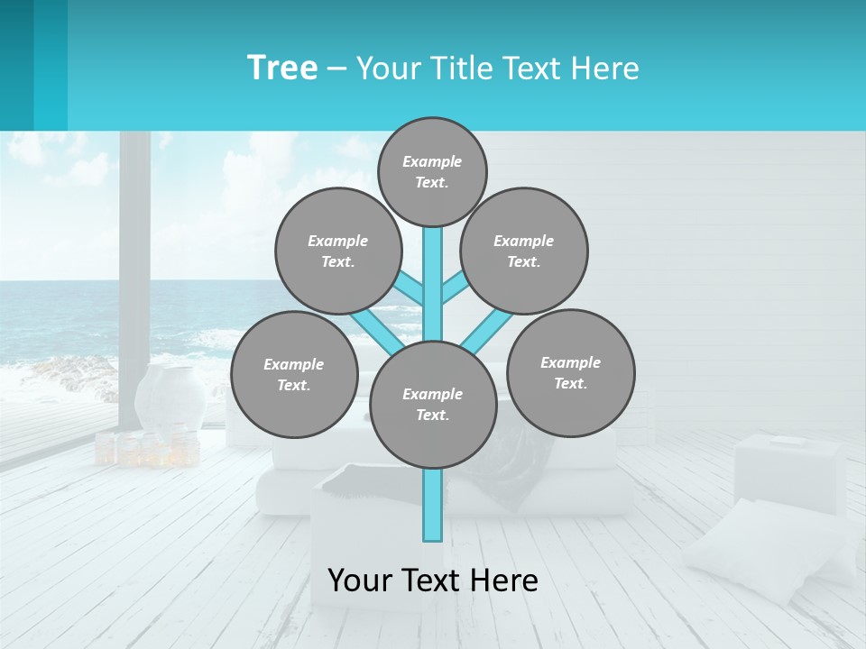 A Bedroom With A View Of The Ocean PowerPoint Template