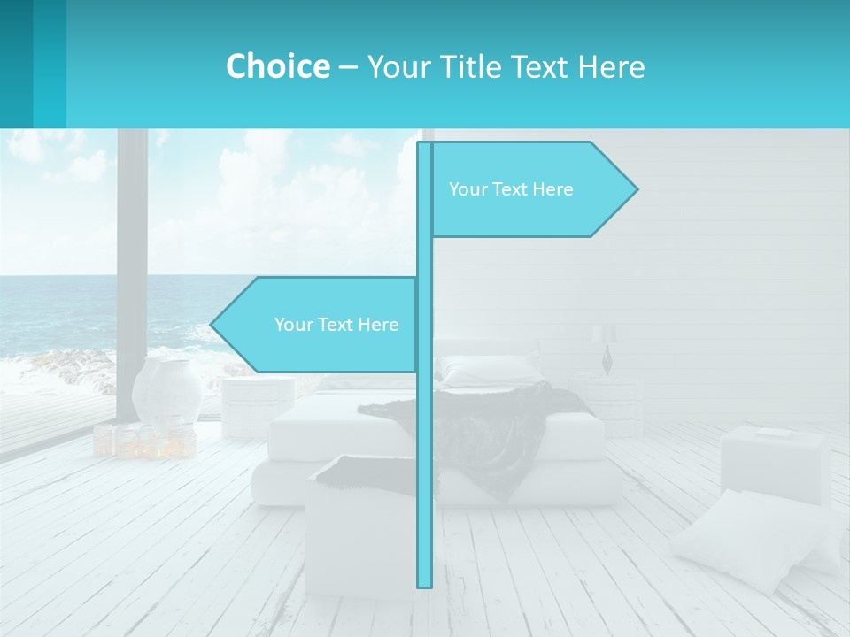 A Bedroom With A View Of The Ocean PowerPoint Template