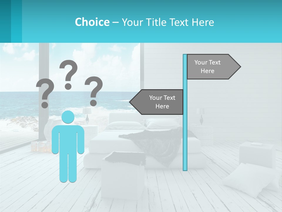 A Bedroom With A View Of The Ocean PowerPoint Template