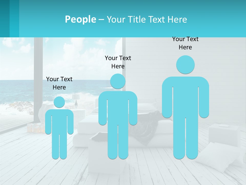 A Bedroom With A View Of The Ocean PowerPoint Template