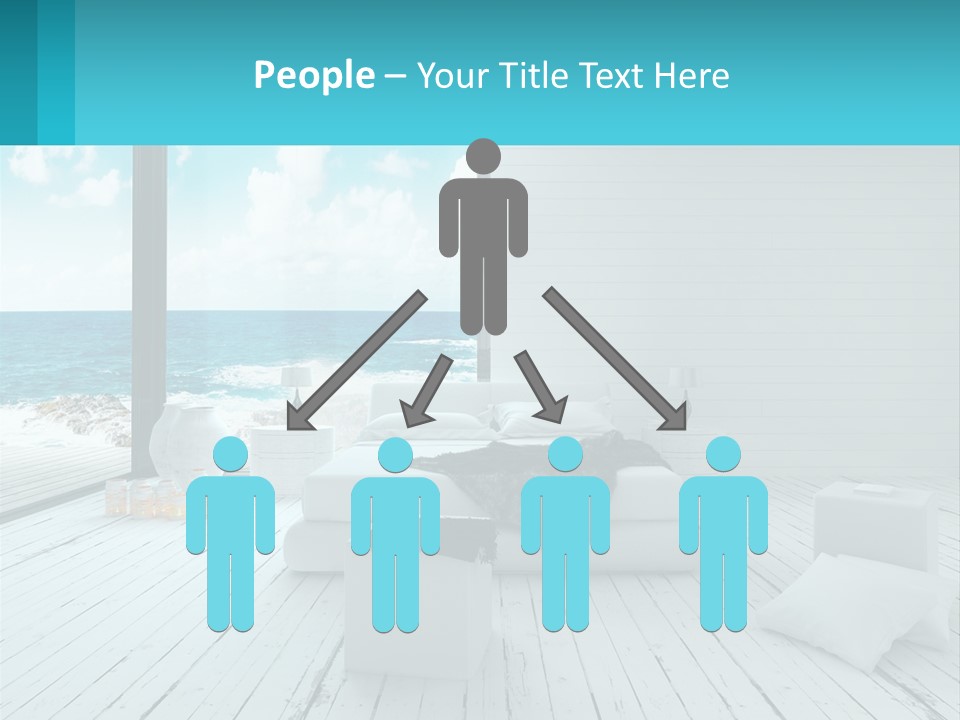 A Bedroom With A View Of The Ocean PowerPoint Template