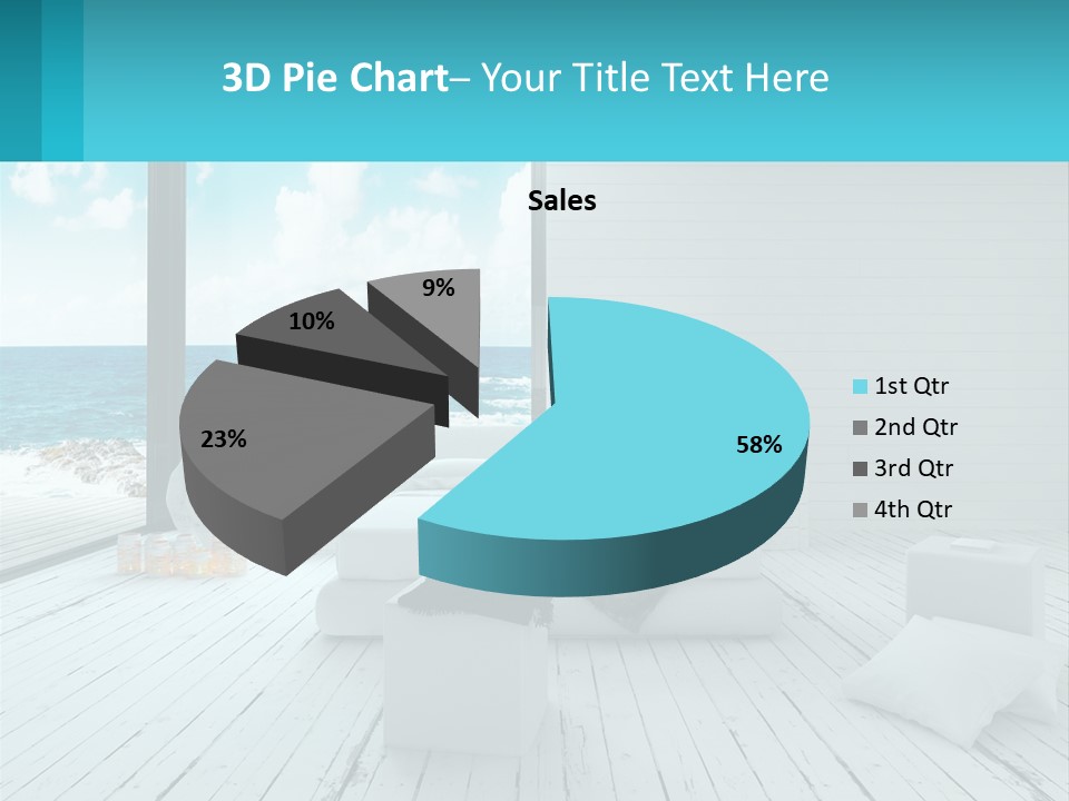 A Bedroom With A View Of The Ocean PowerPoint Template