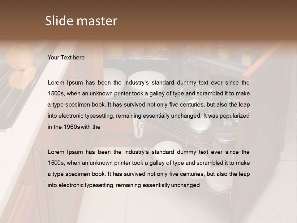 A Kitchen With A Sink And A Dish Rack PowerPoint Template