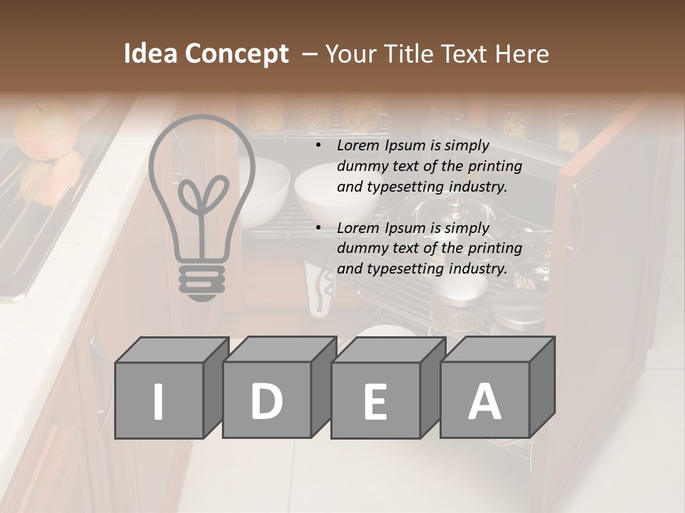 A Kitchen With A Sink And A Dish Rack PowerPoint Template