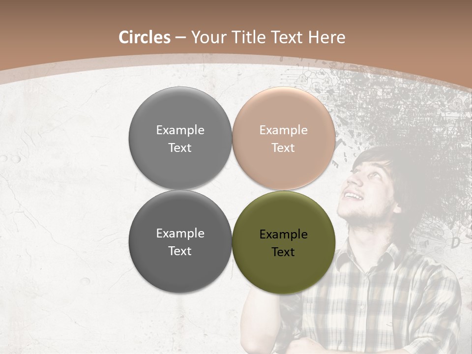 A Man With His Head In The Air Pointing At Something PowerPoint Template