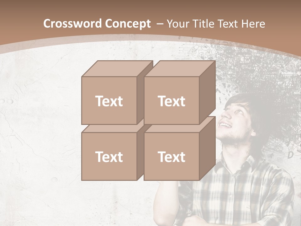 A Man With His Head In The Air Pointing At Something PowerPoint Template