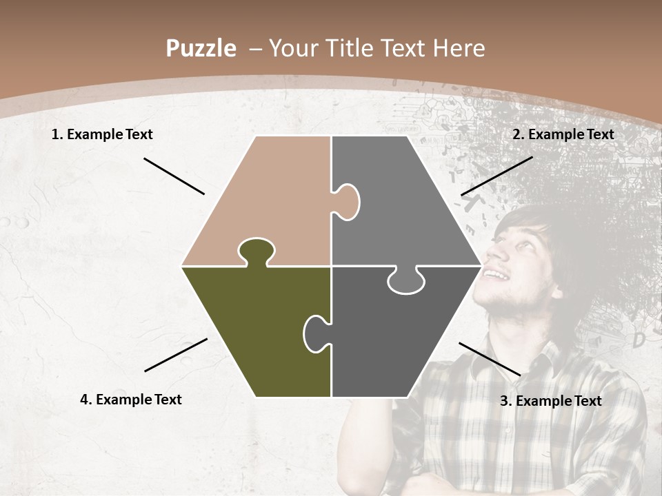 A Man With His Head In The Air Pointing At Something PowerPoint Template