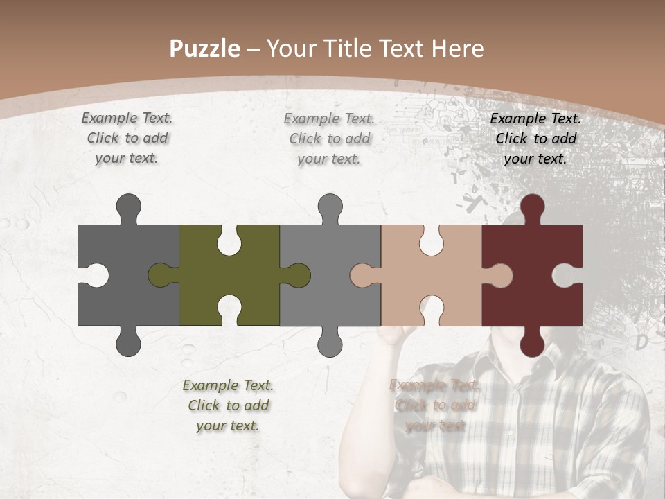 A Man With His Head In The Air Pointing At Something PowerPoint Template