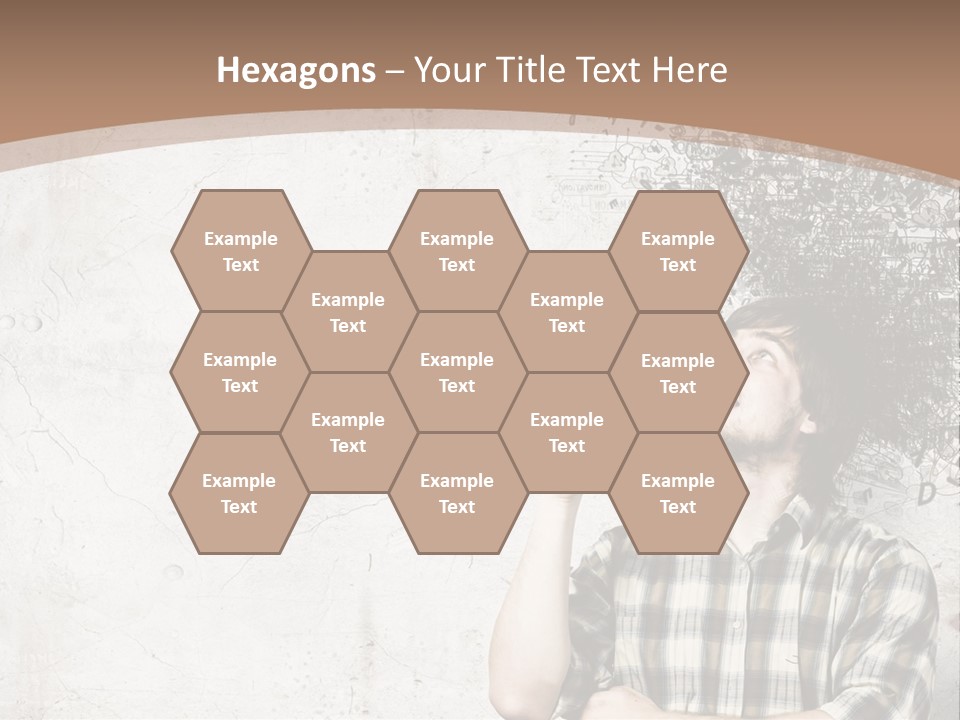A Man With His Head In The Air Pointing At Something PowerPoint Template