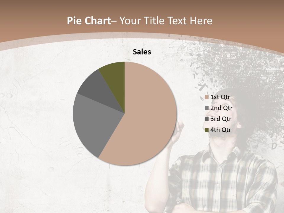 A Man With His Head In The Air Pointing At Something PowerPoint Template