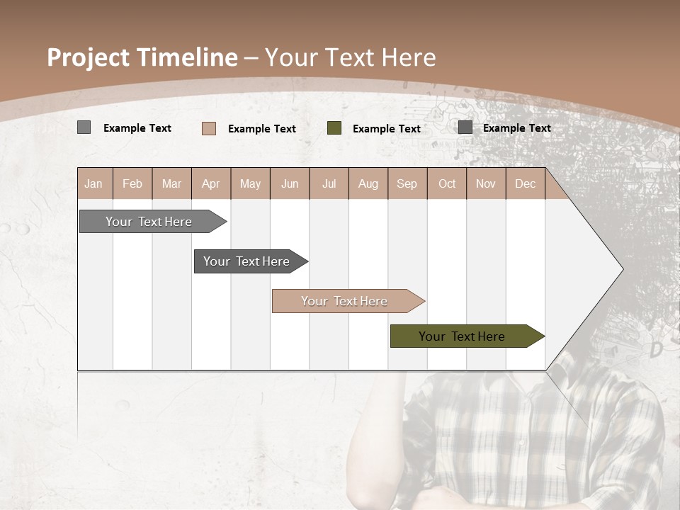 A Man With His Head In The Air Pointing At Something PowerPoint Template