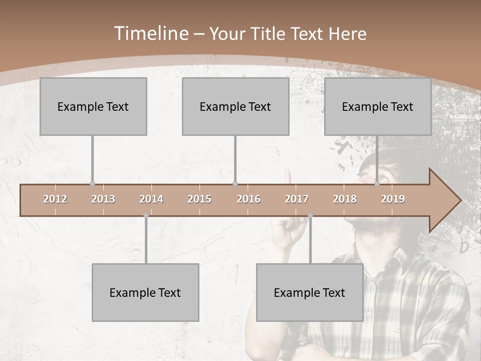 A Man With His Head In The Air Pointing At Something PowerPoint Template