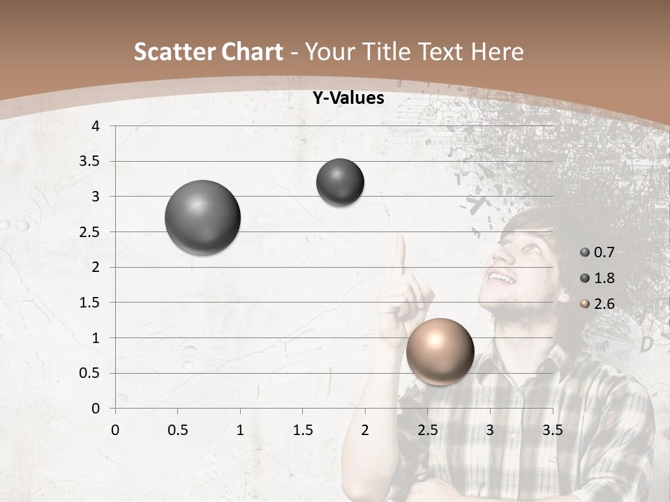 A Man With His Head In The Air Pointing At Something PowerPoint Template