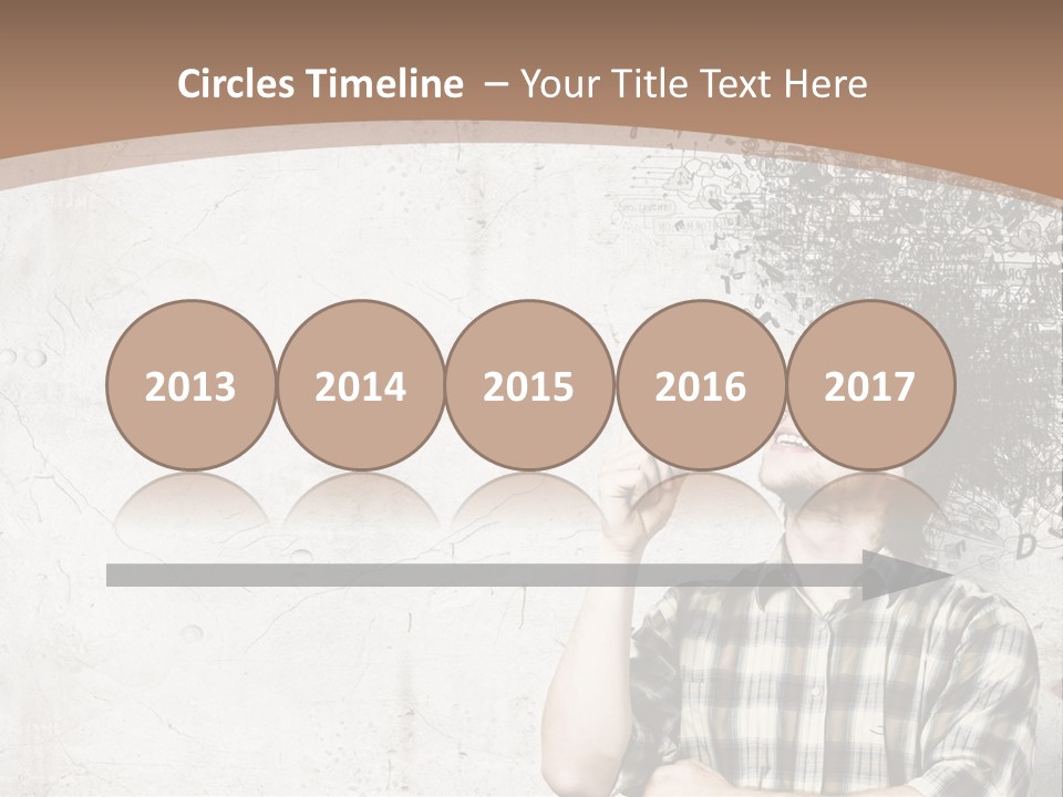 A Man With His Head In The Air Pointing At Something PowerPoint Template