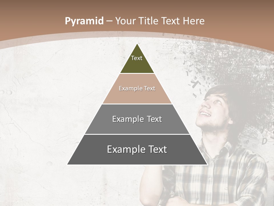 A Man With His Head In The Air Pointing At Something PowerPoint Template