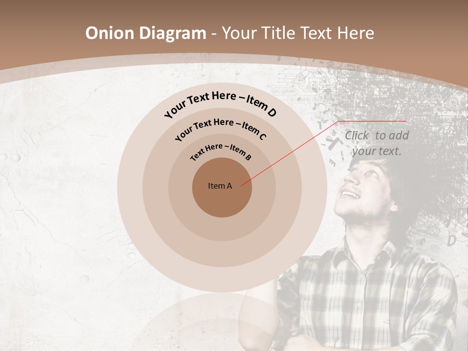 A Man With His Head In The Air Pointing At Something PowerPoint Template