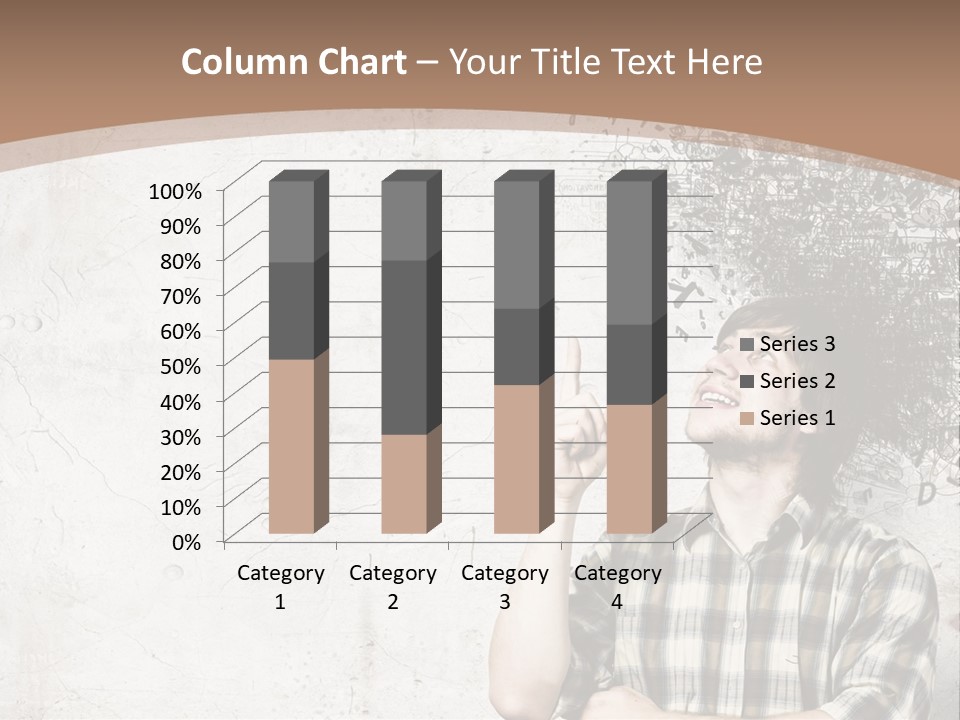 A Man With His Head In The Air Pointing At Something PowerPoint Template