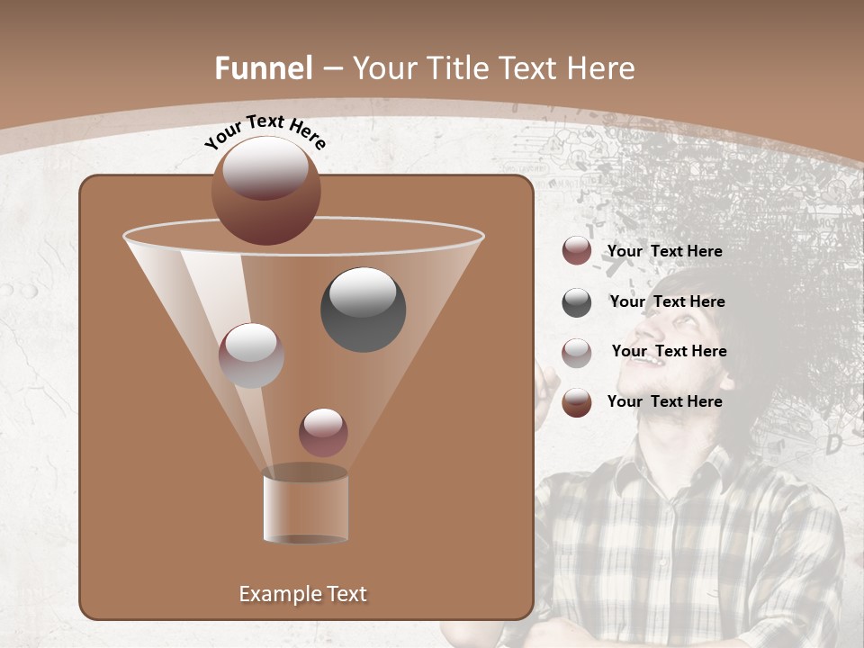 A Man With His Head In The Air Pointing At Something PowerPoint Template