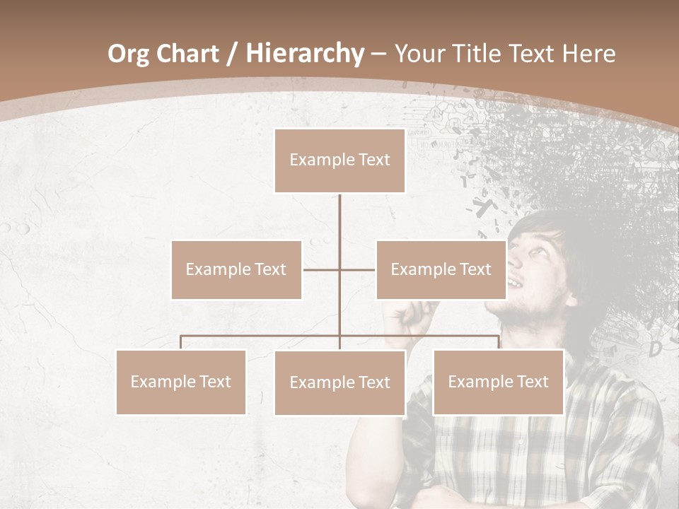 A Man With His Head In The Air Pointing At Something PowerPoint Template