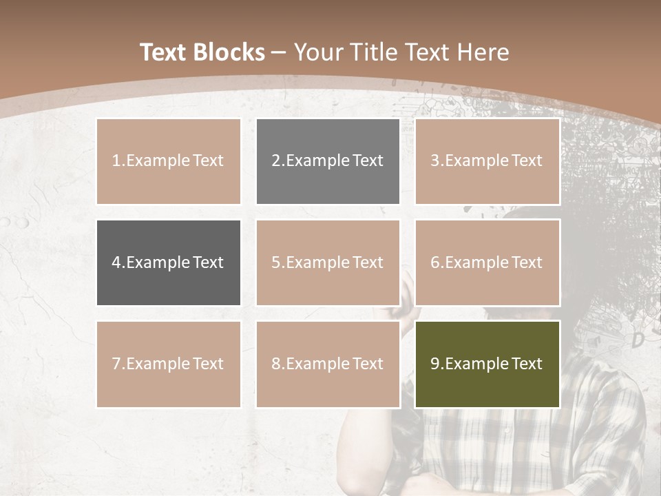 A Man With His Head In The Air Pointing At Something PowerPoint Template