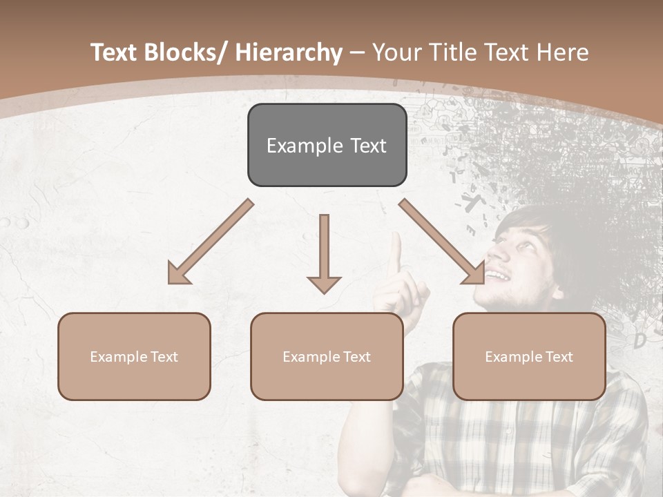 A Man With His Head In The Air Pointing At Something PowerPoint Template