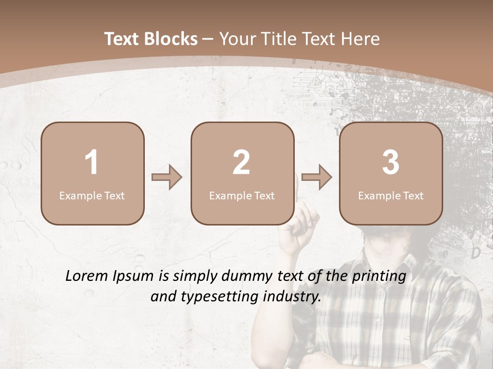 A Man With His Head In The Air Pointing At Something PowerPoint Template