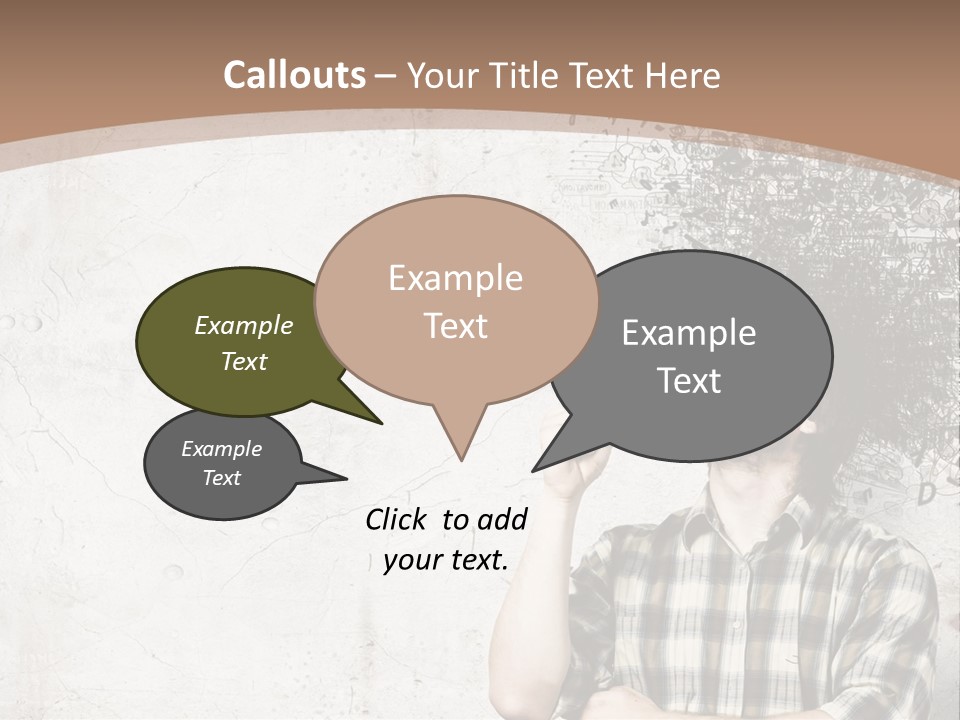 A Man With His Head In The Air Pointing At Something PowerPoint Template