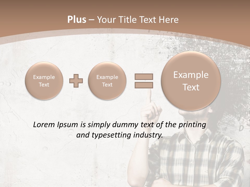 A Man With His Head In The Air Pointing At Something PowerPoint Template