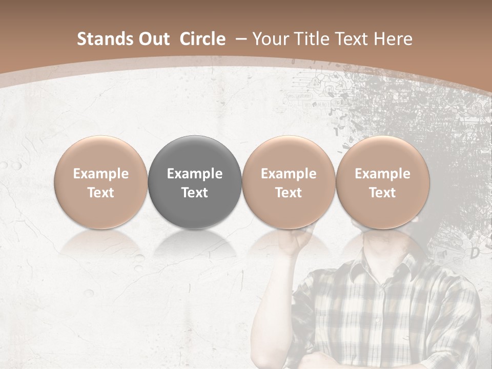 A Man With His Head In The Air Pointing At Something PowerPoint Template