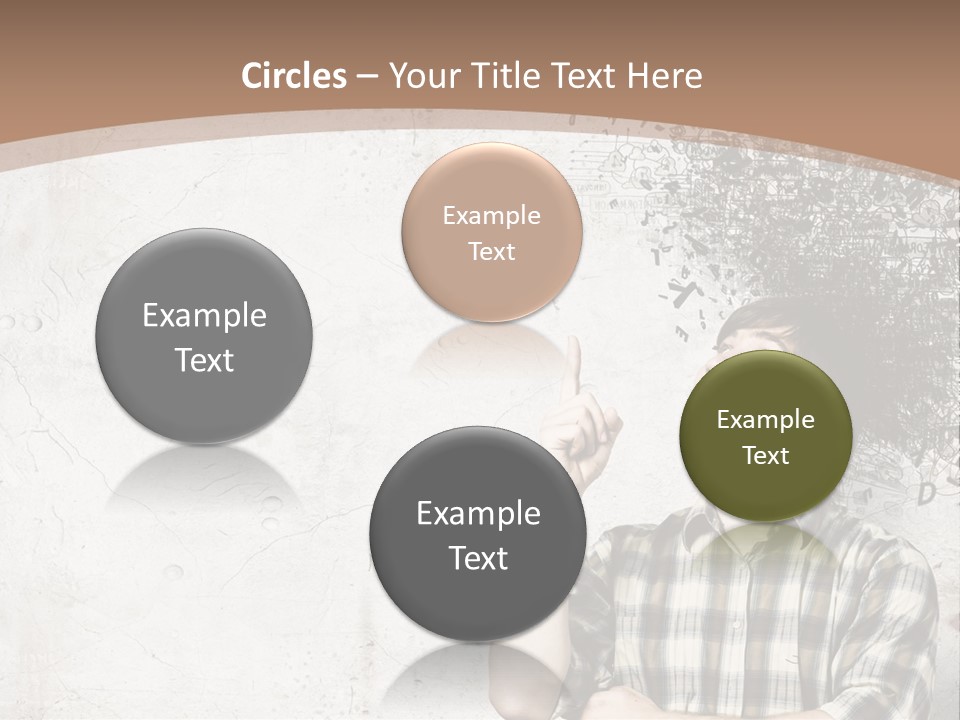 A Man With His Head In The Air Pointing At Something PowerPoint Template