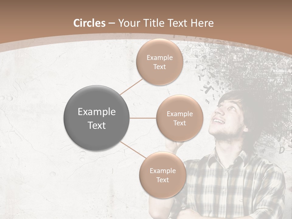 A Man With His Head In The Air Pointing At Something PowerPoint Template