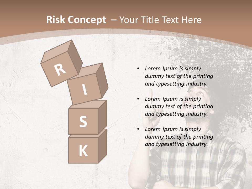 A Man With His Head In The Air Pointing At Something PowerPoint Template