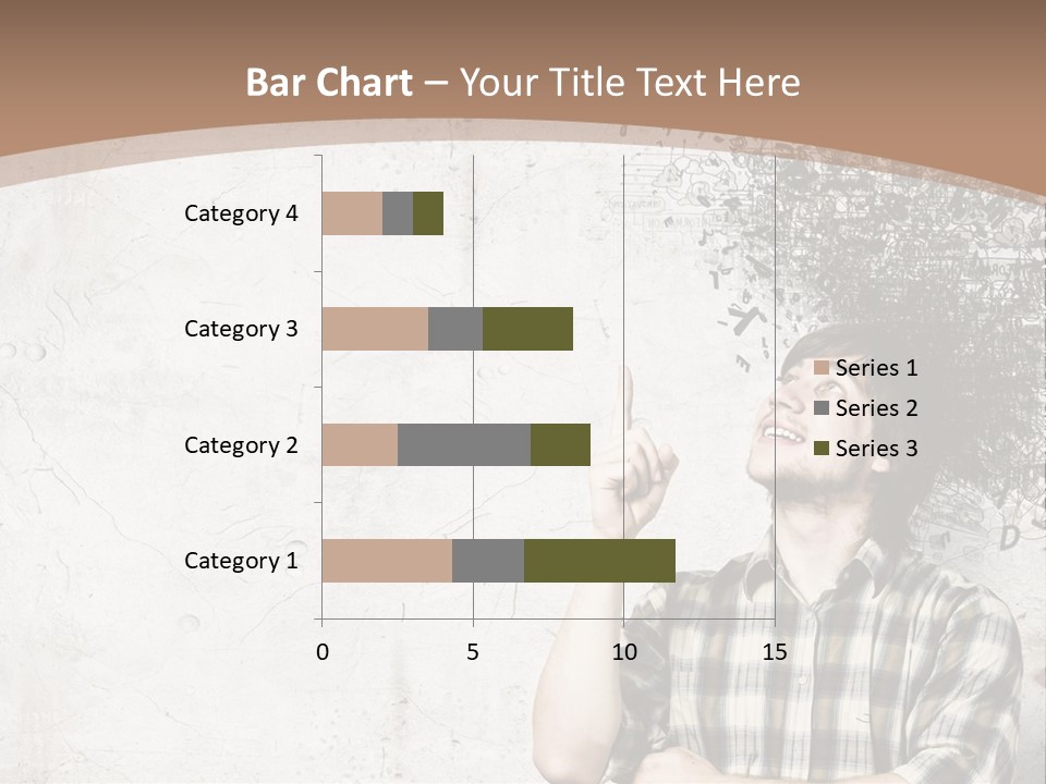 A Man With His Head In The Air Pointing At Something PowerPoint Template