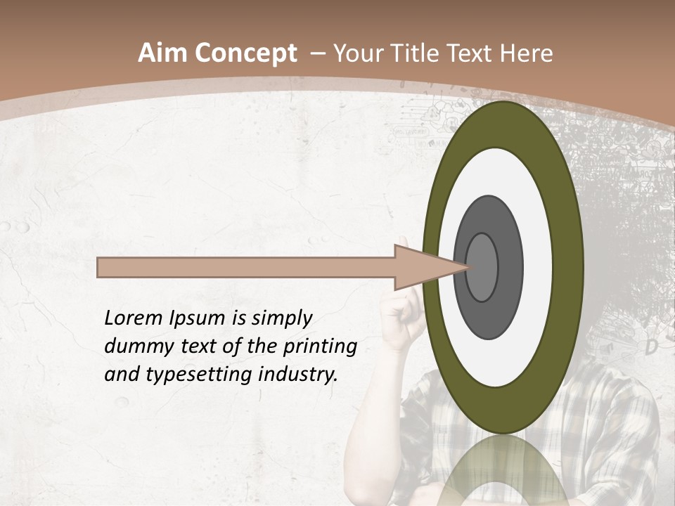 A Man With His Head In The Air Pointing At Something PowerPoint Template