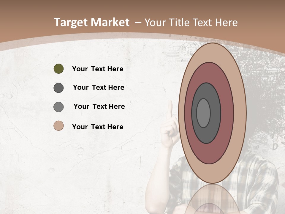 A Man With His Head In The Air Pointing At Something PowerPoint Template