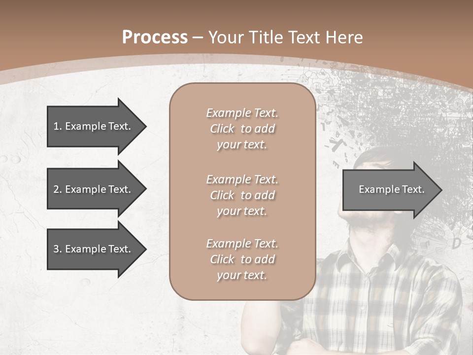 A Man With His Head In The Air Pointing At Something PowerPoint Template
